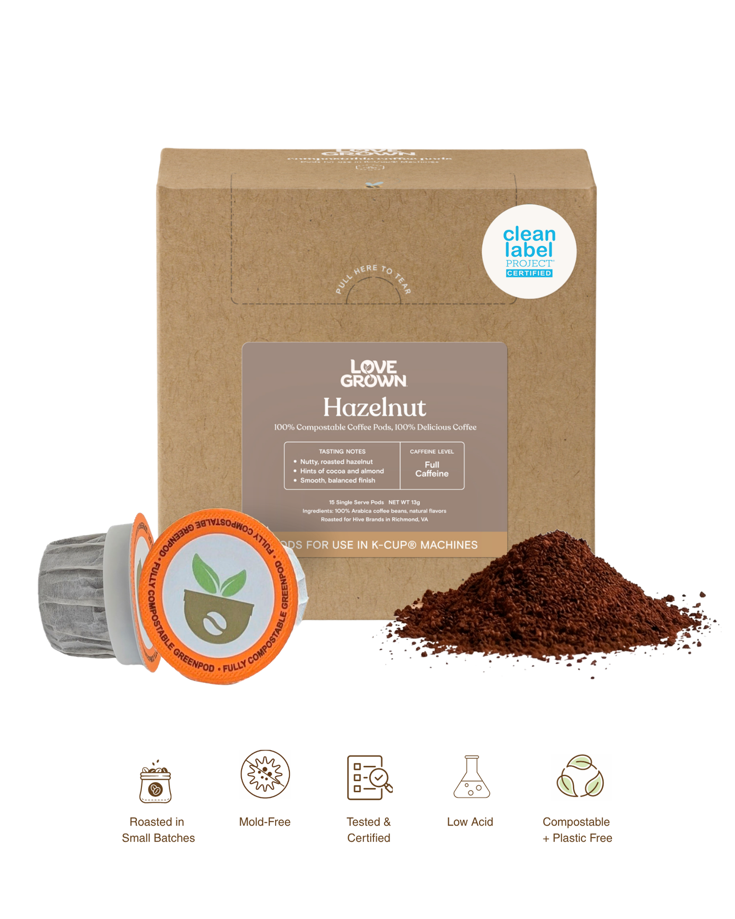 Compostable Coffee Pods for Keurig® Machines - Box of 15