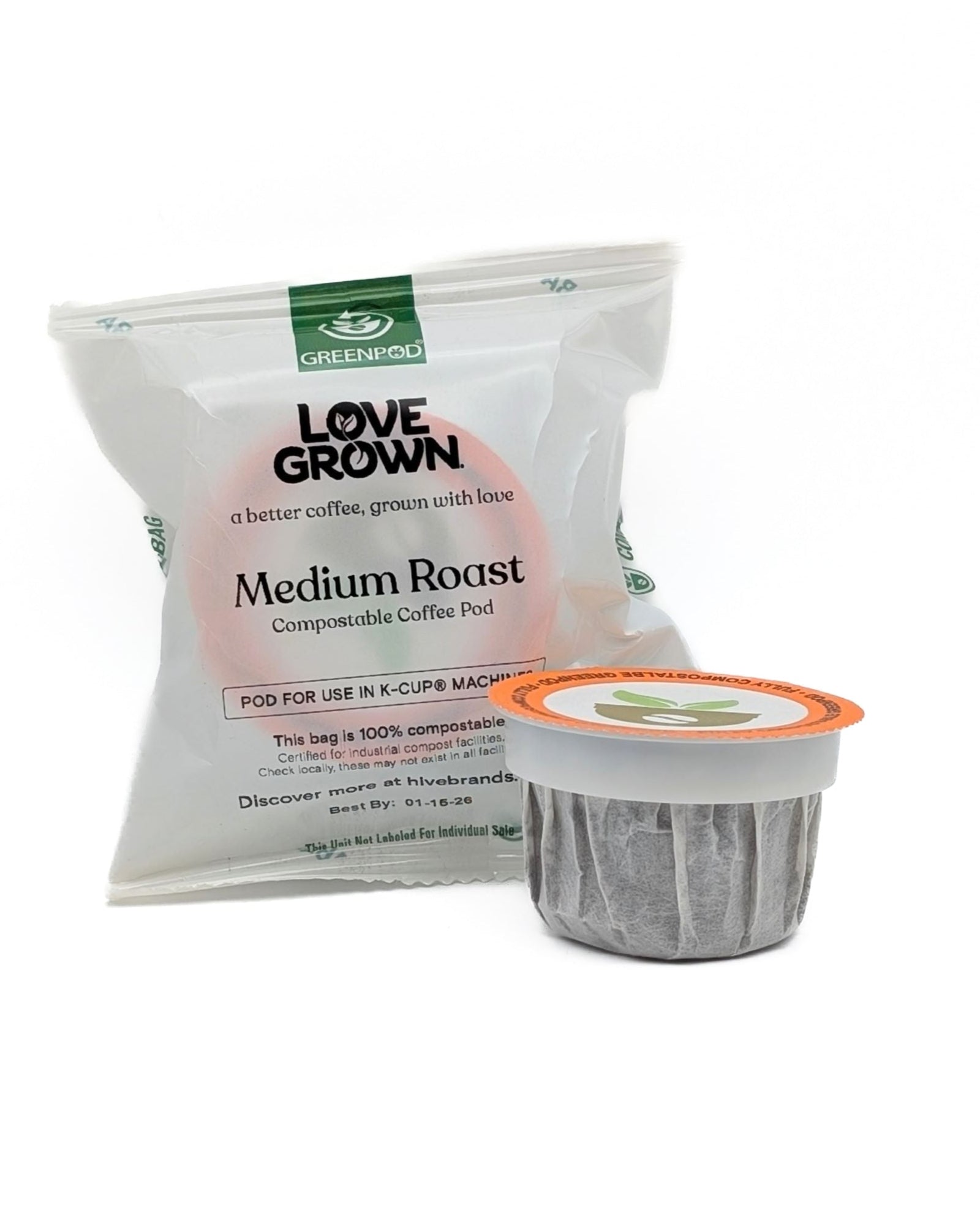 Love Grown Clean Label Project Certified Compostable KCup Coffee Pods