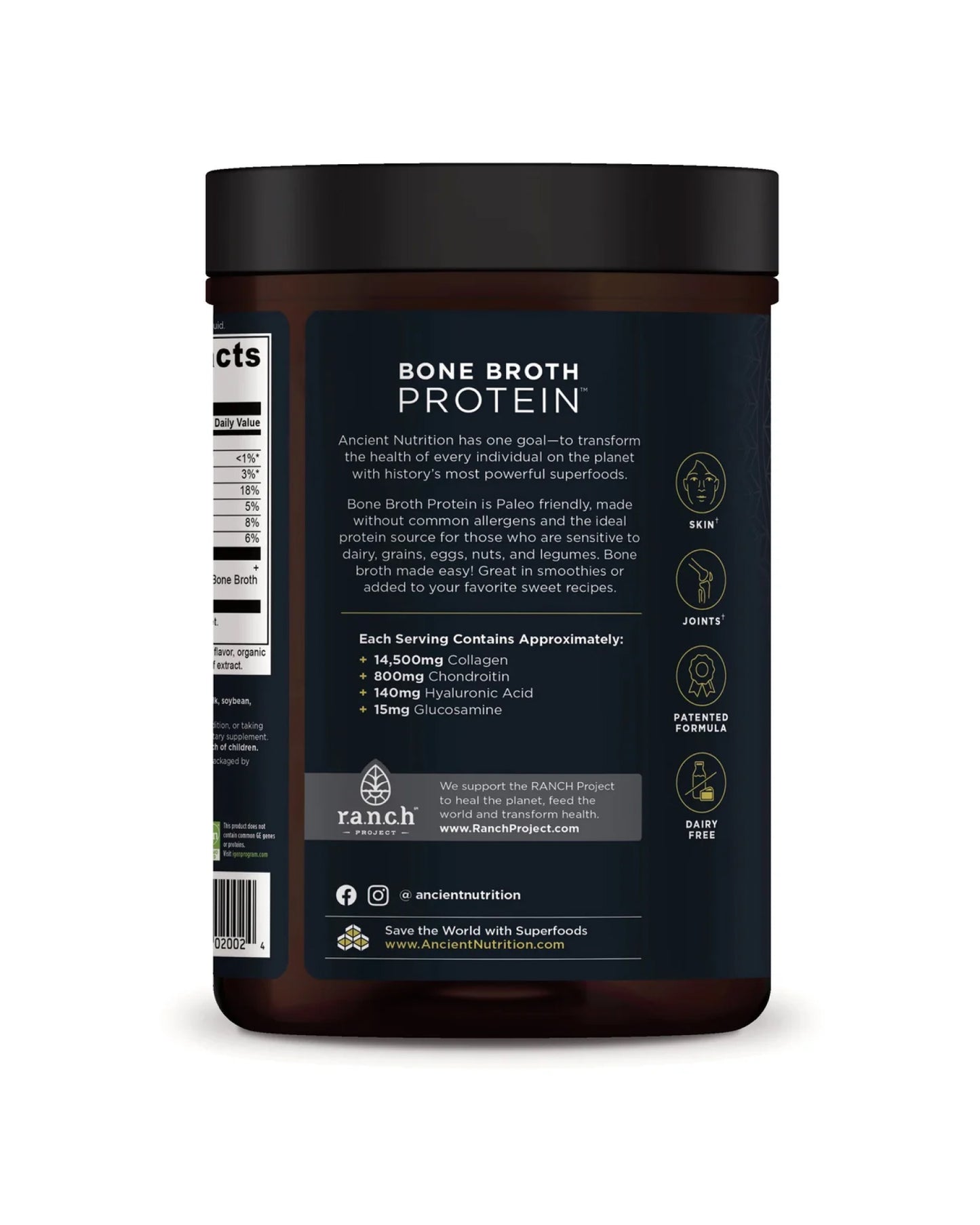 Picture of Ancient Nutrition Chocolate Bone Broth Protein Powder
