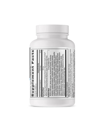 The back of Ancient Nutrition Regenerative Organic Certified™ Once Daily Probiotics Capsules