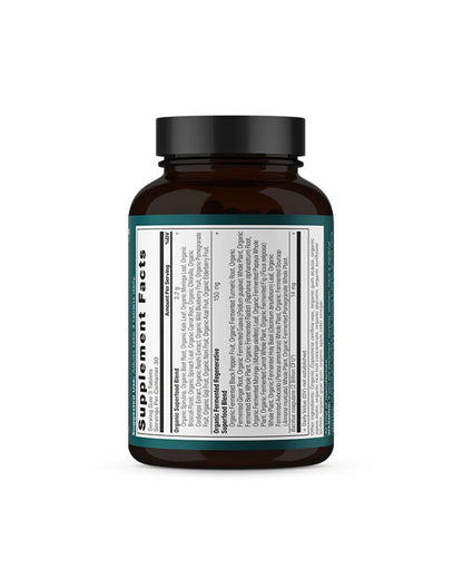 The back of Ancient Nutrition Organic Super Greens Tablets