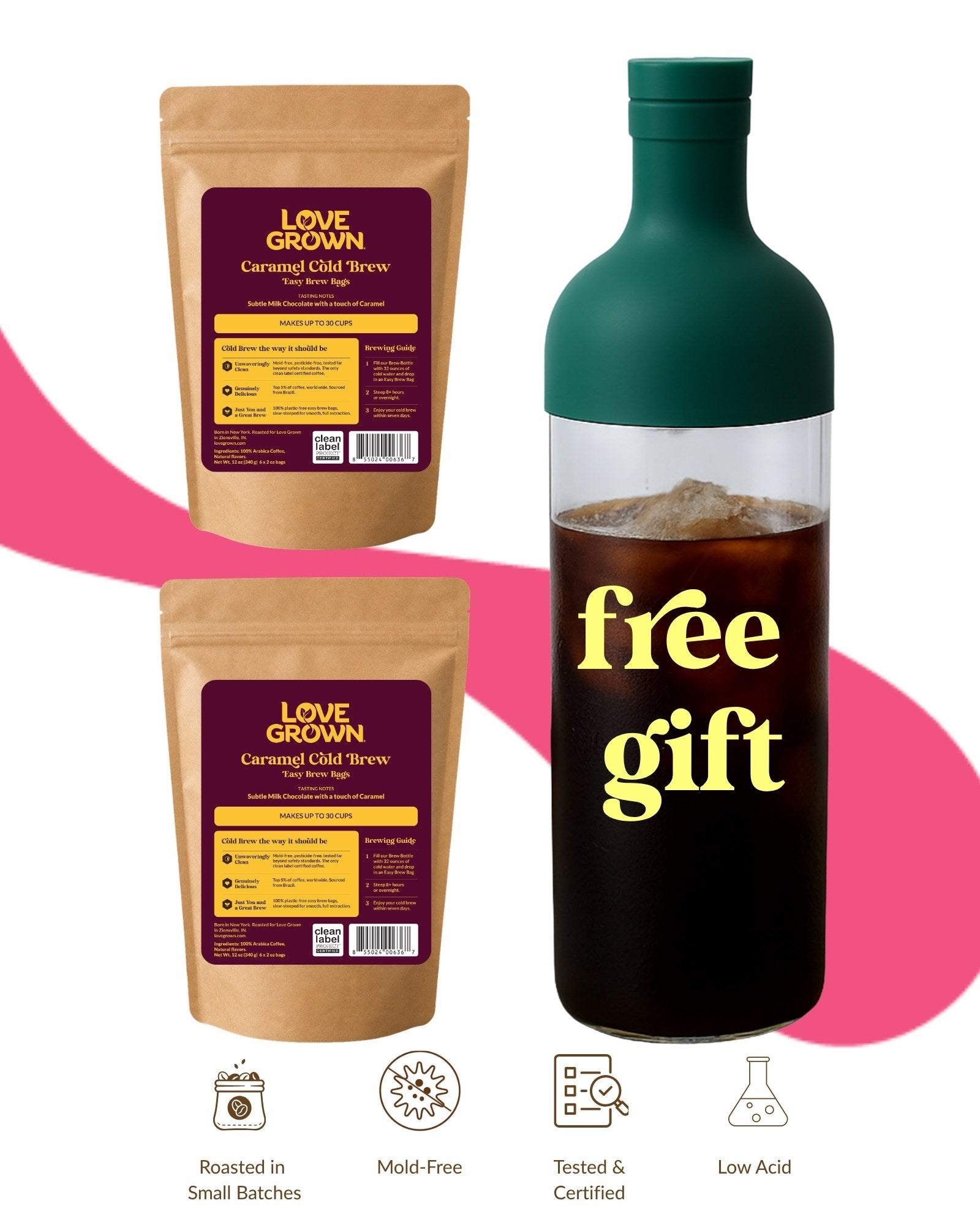 Cold Brew Easy Brew Bags Mold-Free, Clean Label Project Certified