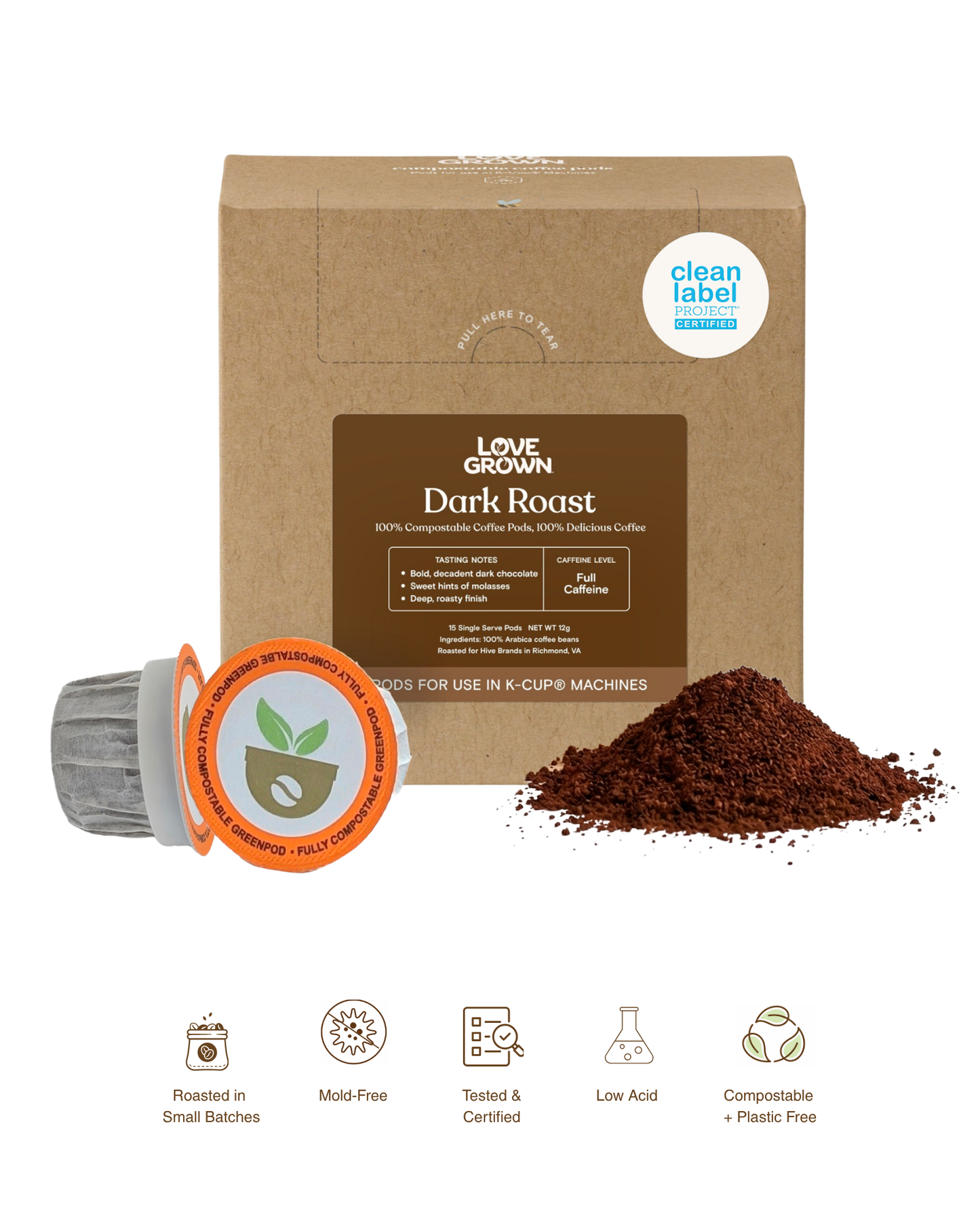 Compostable Coffee Pods for Keurig® Machines -  Box of 15