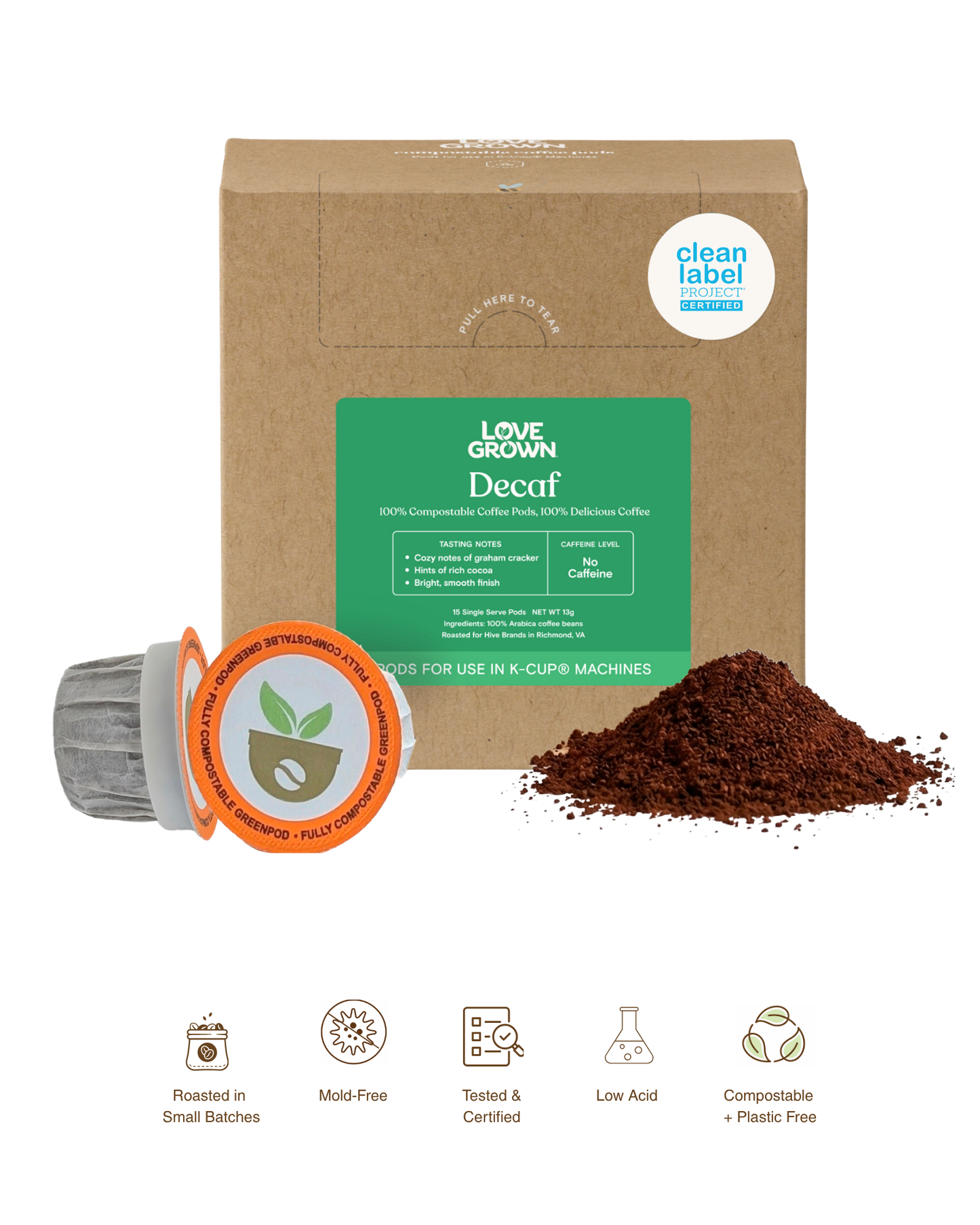 Compostable Coffee Pods for Keurig® Machines -  Box of 15