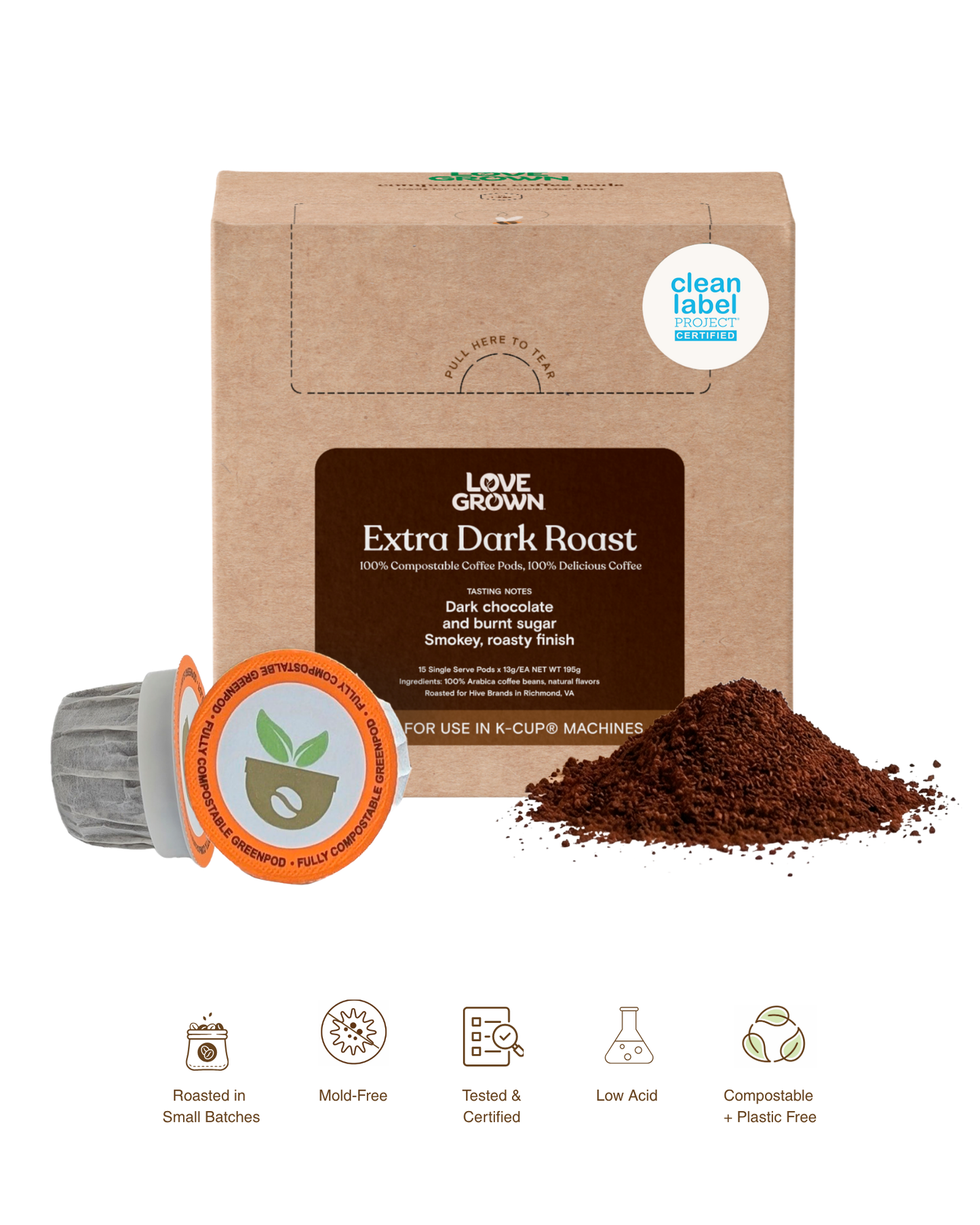 Compostable Coffee Pods for Keurig® Machines -  Box of 15