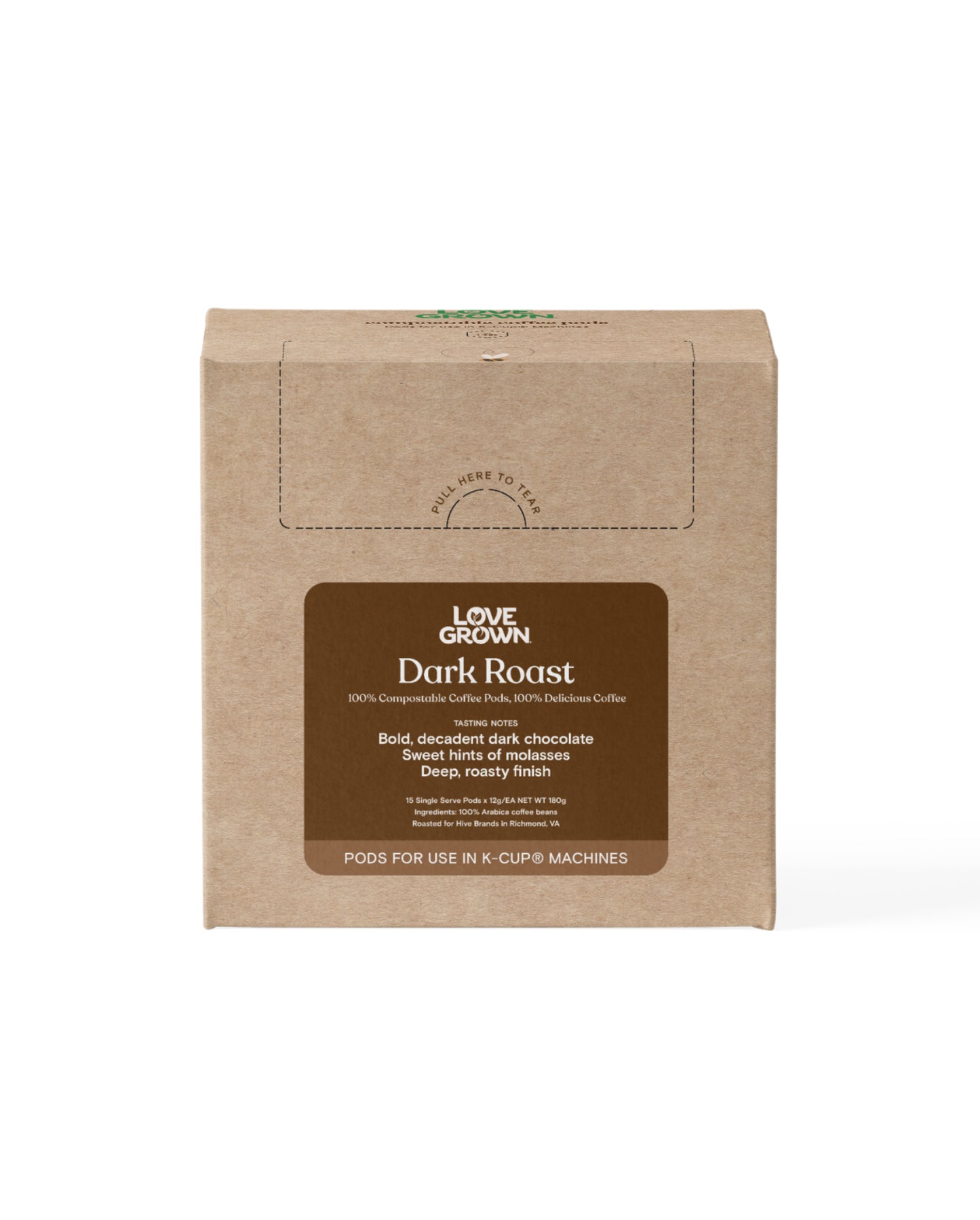 Love Grown Compostable Coffee Pods for Keurig® Machines -  Box of 15
