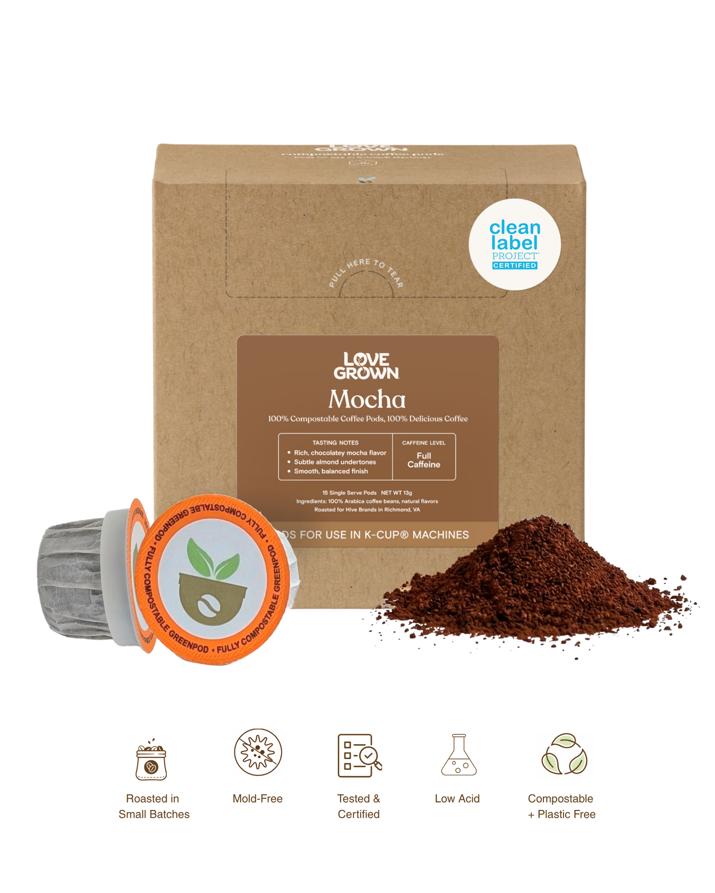 Compostable Coffee Pods for Keurig® Machines -  Box of 15