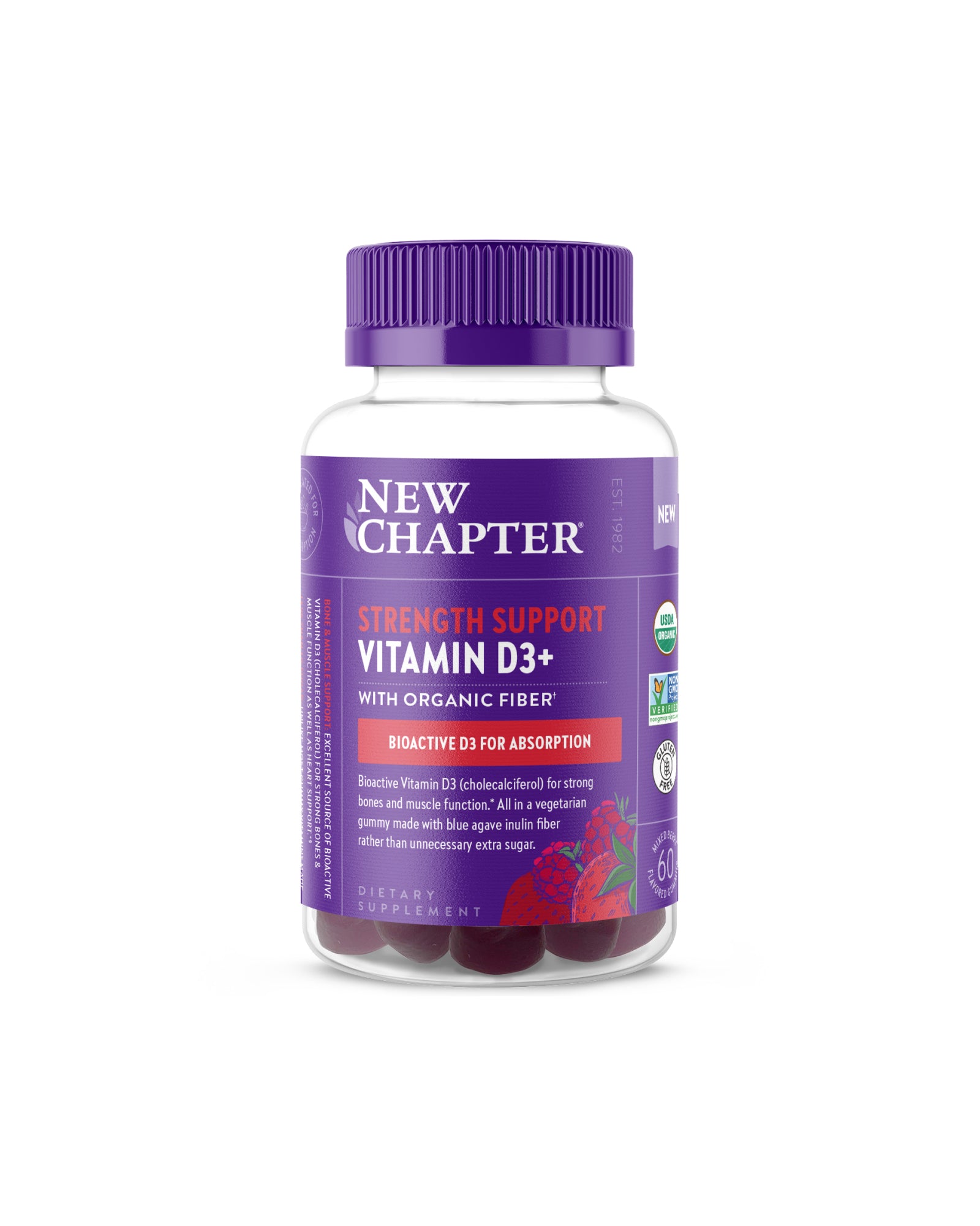 The front of New Chapter Strength Support Vitamin D3+ Gummy