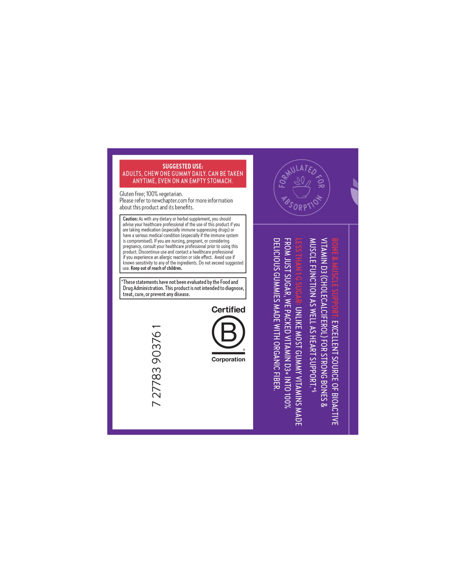 Picture of New Chapter Strength Support Vitamin D3+ Gummy