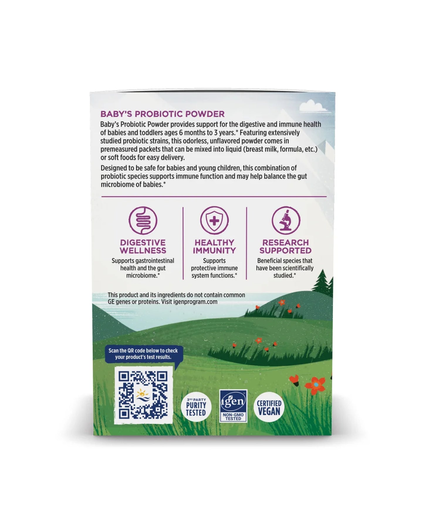 The back of Nordic Naturals Baby's Probiotic Powder