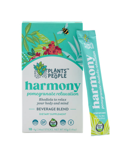 The front of Plants By People Relaxation Drink Blend with Pomegranate