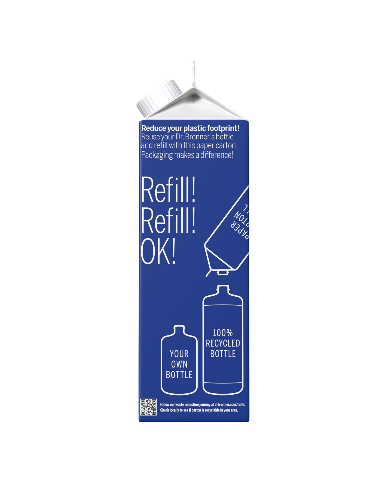 Picture of Dr. Bronner's Peppermint Pure-Castile Liquid Soap Refill Carton