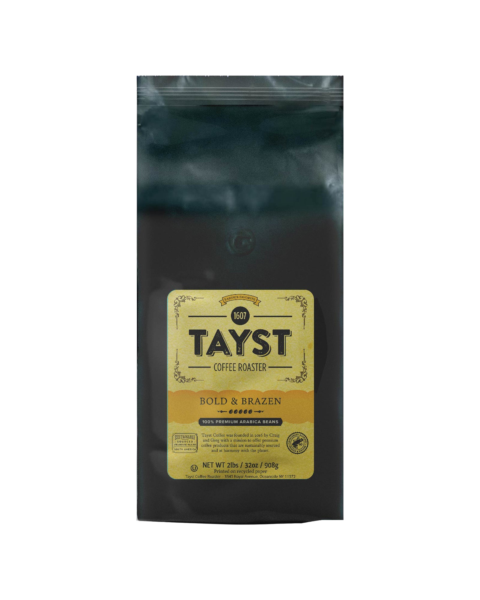 The front of Tayst Whole Bean Coffee - 2 Pound Bag