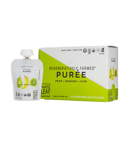Picture of White Leaf Provisions Pear + Banana + Kiwi Organic, Biodynamic® Baby Food - Box of 6