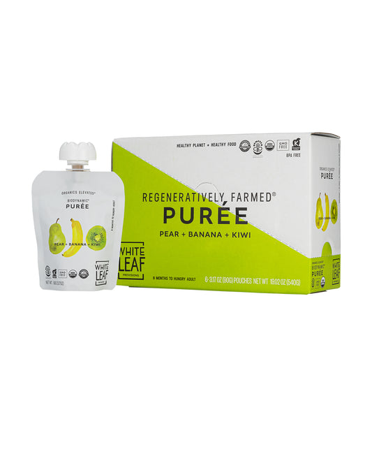 Picture of White Leaf Provisions Pear + Banana + Kiwi Organic, Biodynamic® Baby Food - Box of 6
