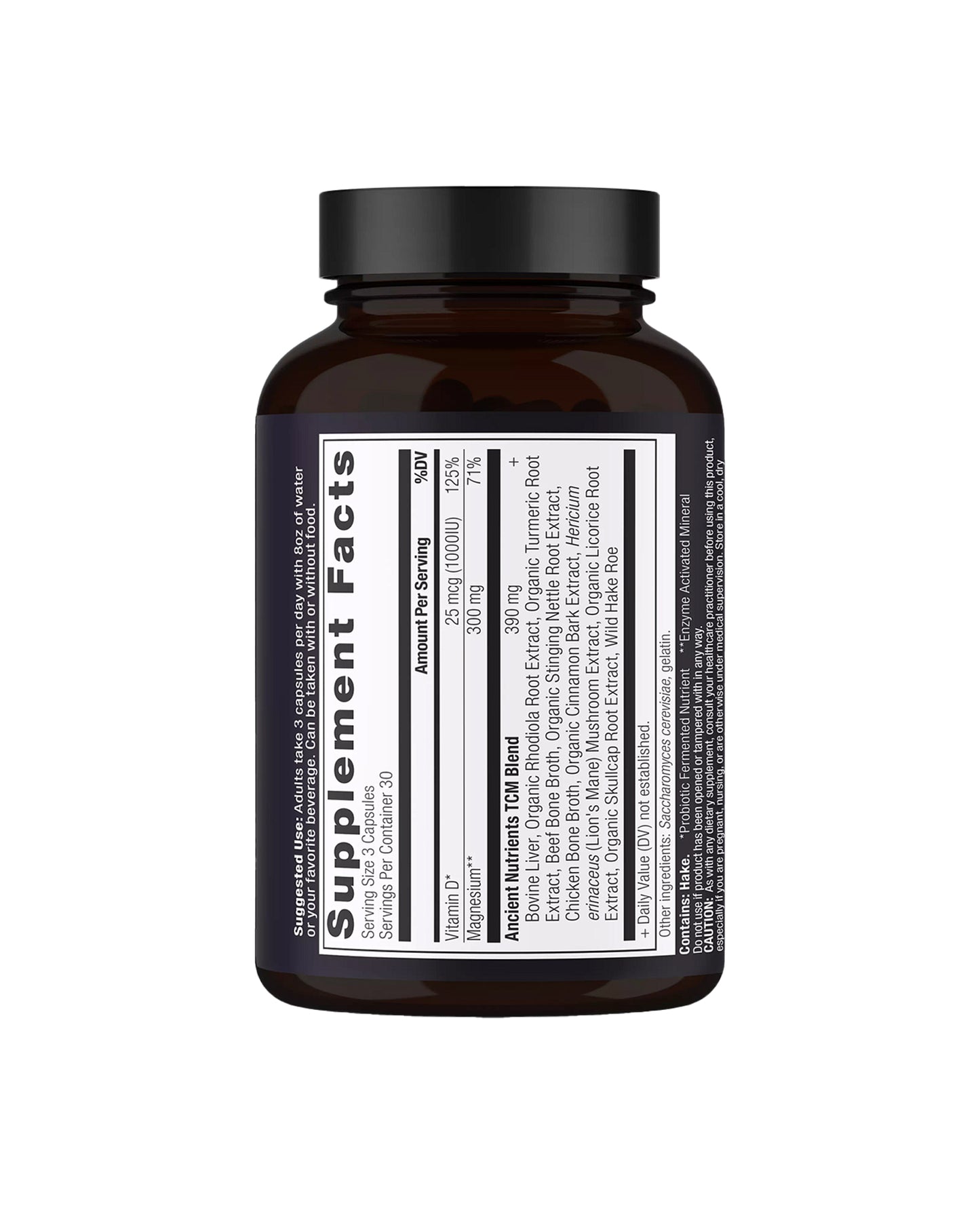 The back of Ancient Nutrition Magnesium Capsules