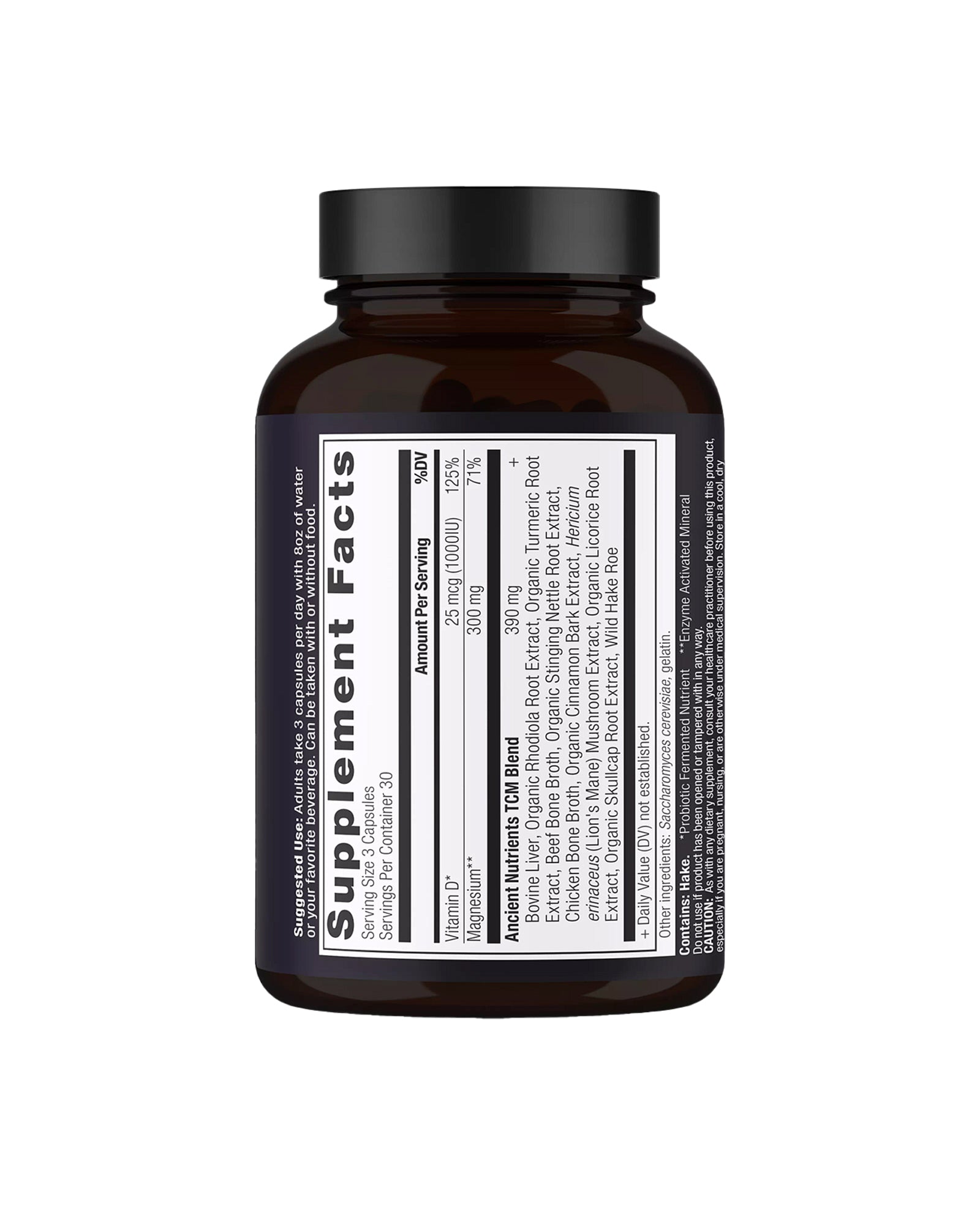 The back of Ancient Nutrition Magnesium Capsules