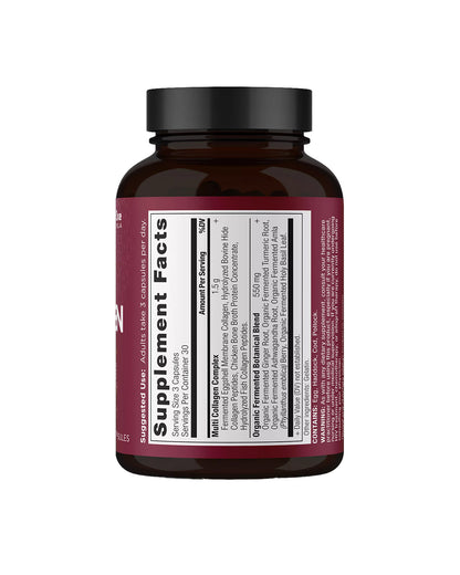 The back of Ancient Nutrition Multi Collagen Peptides Capsules