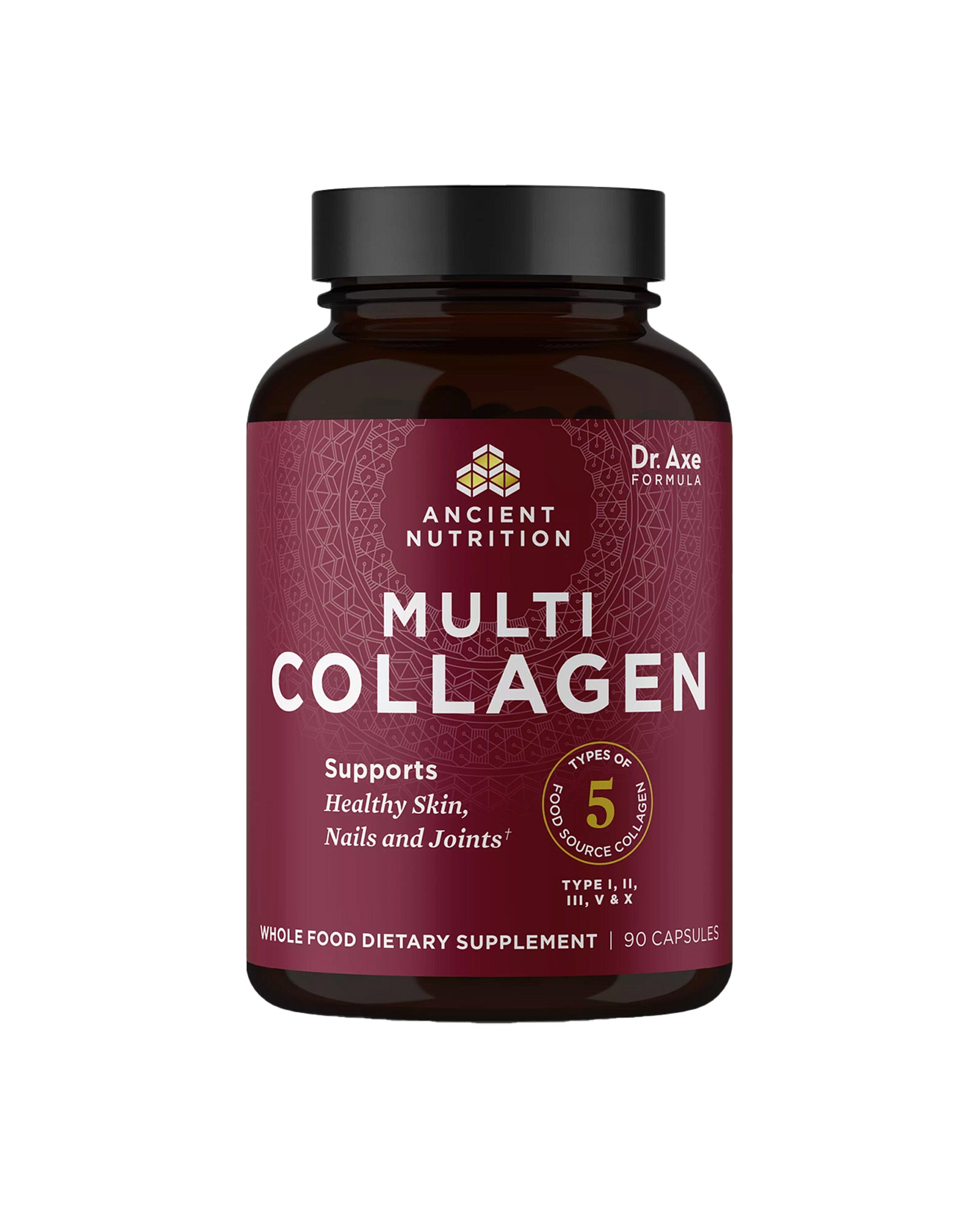 The front of Ancient Nutrition Multi Collagen Peptides Capsules