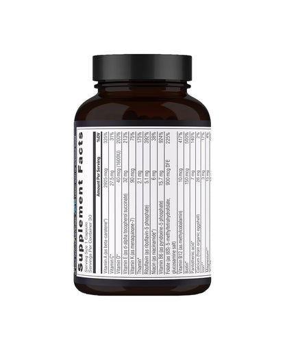 The back of Ancient Nutrition Men's 40+ Once Daily Multivitamin Capsules