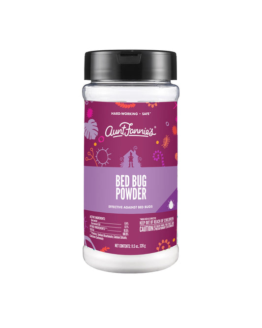 The front of Aunt Fannie's Bed Bug Powder