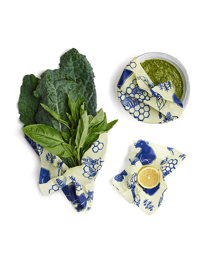 The back of Bee's Wrap Reusable Beeswax Food Wraps -  Assorted 3 Pack