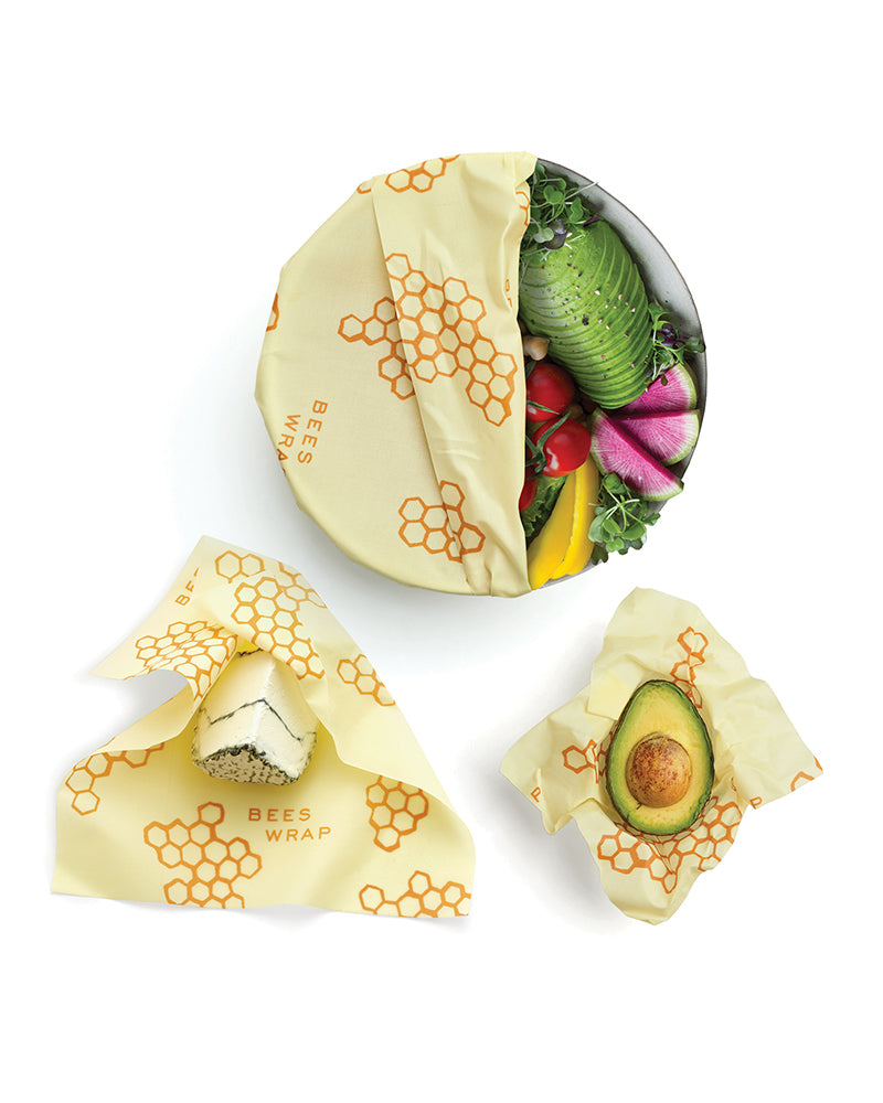 The back of Bee's Wrap Reusable Beeswax Food Wraps -  Assorted 3 Pack