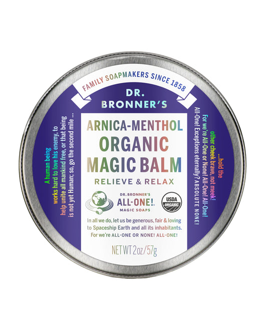 The front of Dr. Bronner's Arnica-Menthol Magic Balm
