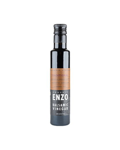 The front of ENZO Olive Oil Company Traditional Organic Balsamic Vinegar