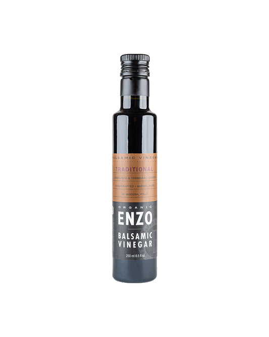 The front of ENZO Olive Oil Company Traditional Organic Balsamic Vinegar