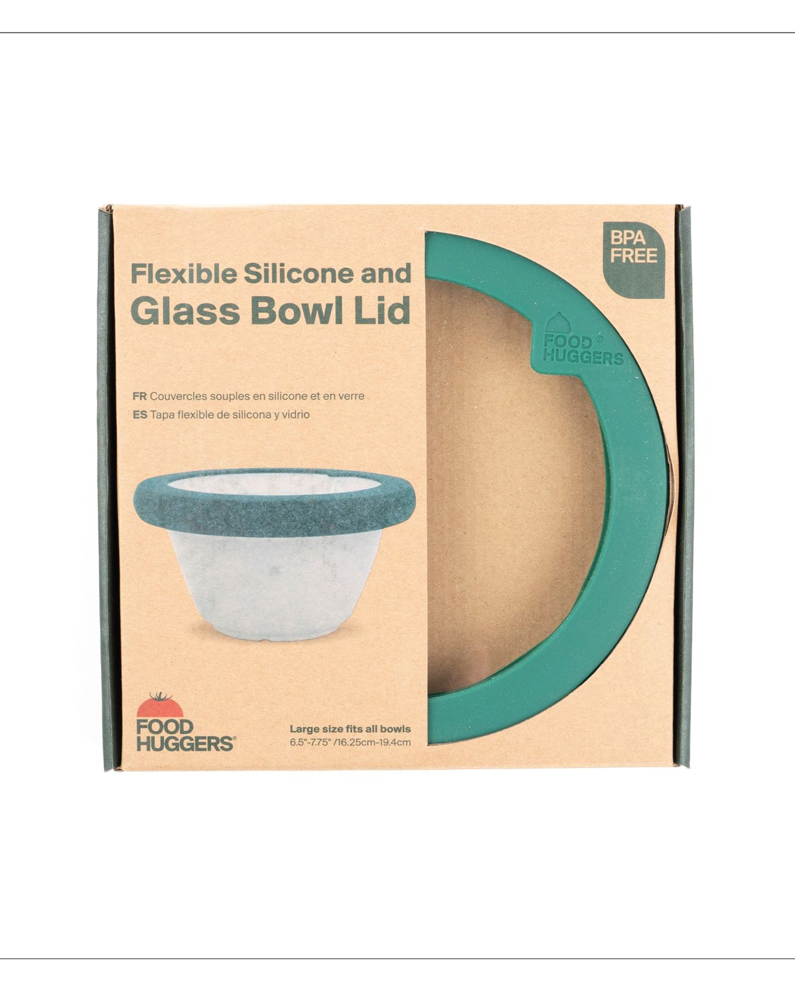 The front of Food Huggers Reusable Silicone Bowl Lids