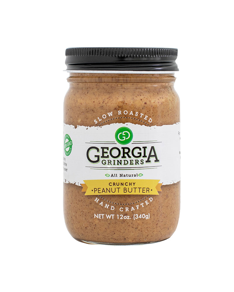 The front of Georgia Grinders Crunchy Peanut Butter