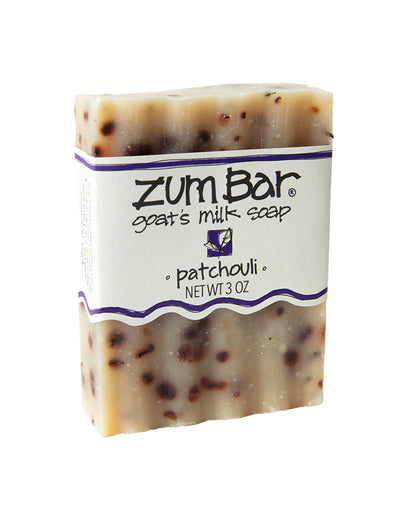 The front of Zum Patchouli Bar Soap