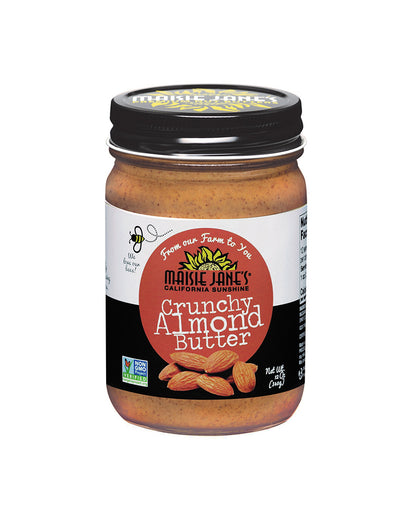 The front of Maisie Jane's Crunchy Almond Butter