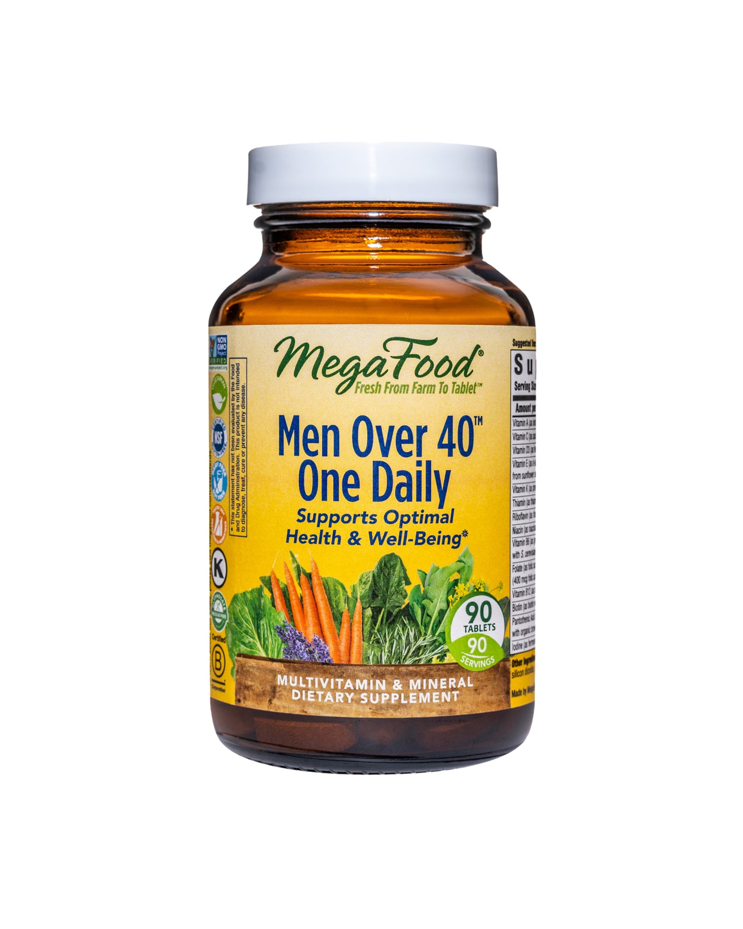The front of MegaFood Men Over 40™ One Daily Tablets
