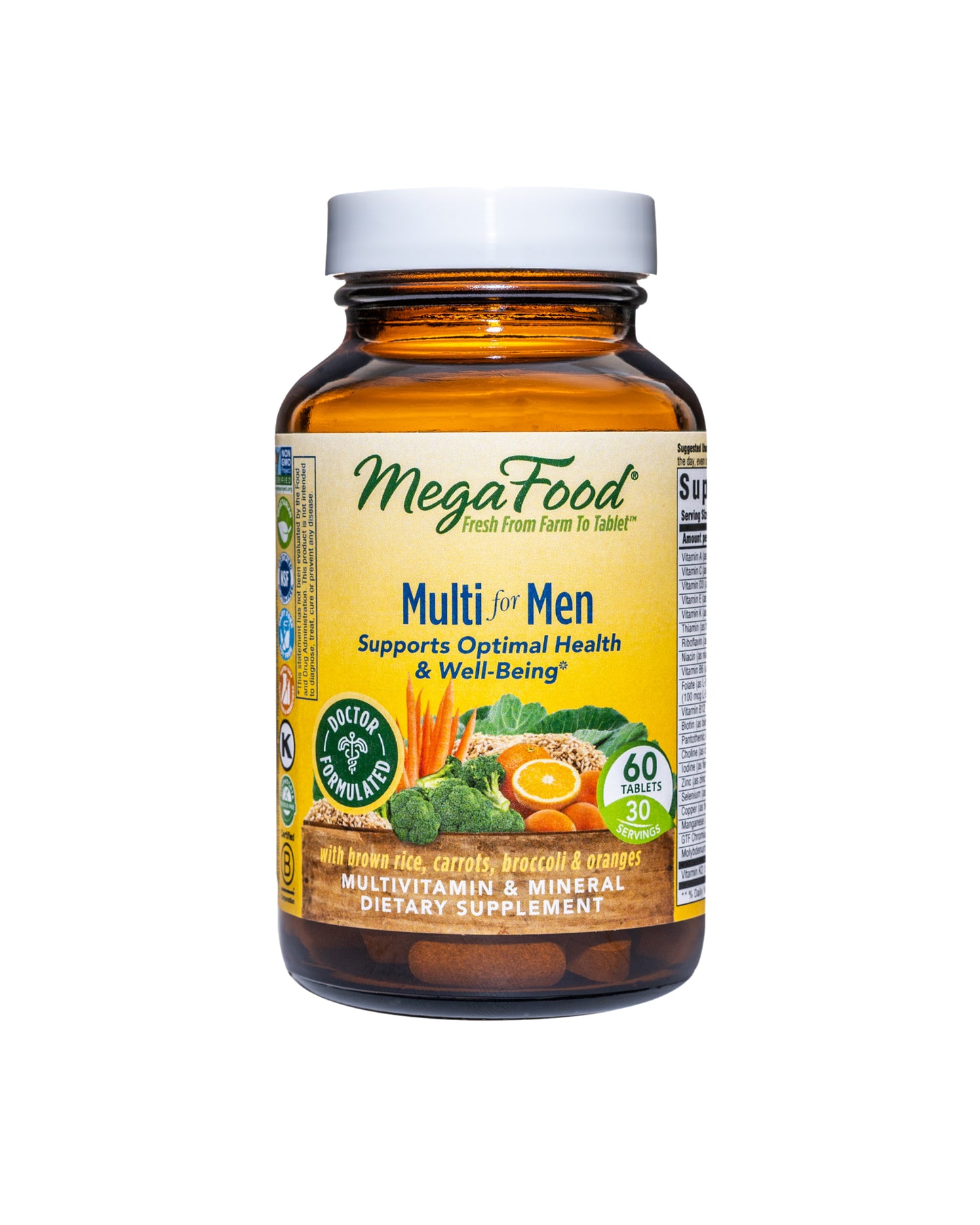 The front of MegaFood Multi for Men Tablets