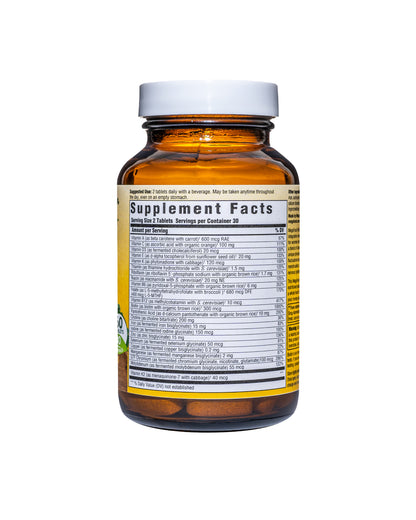 The back of MegaFood Multi for Women Tablets