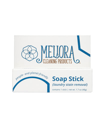 The front of Meliora Stain Removing Soap Stick