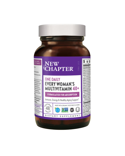 The front of New Chapter Every Woman™'s One Daily 40+ Multivitamin Tablets