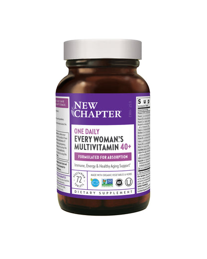 The front of New Chapter Every Woman™'s One Daily 40+ Multivitamin Tablets