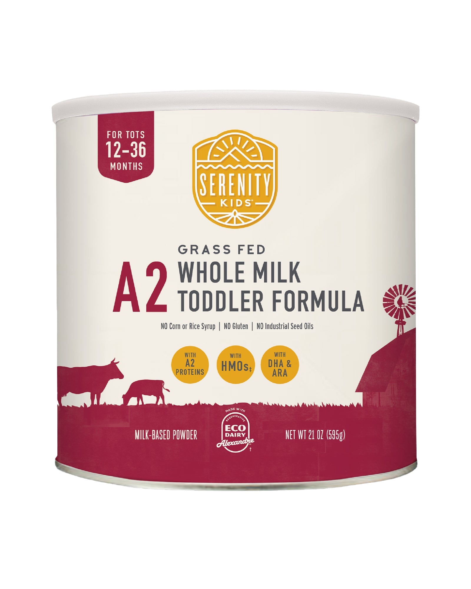 The front of Serenity Kids A2 Whole Milk Toddler Formula