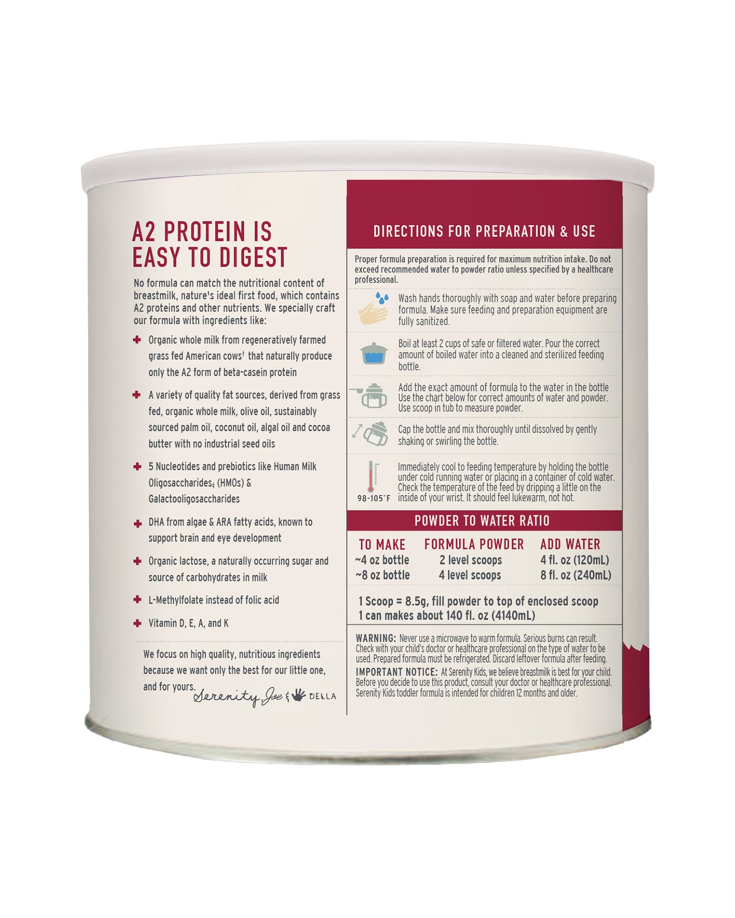 Picture of Serenity Kids A2 Whole Milk Toddler Formula