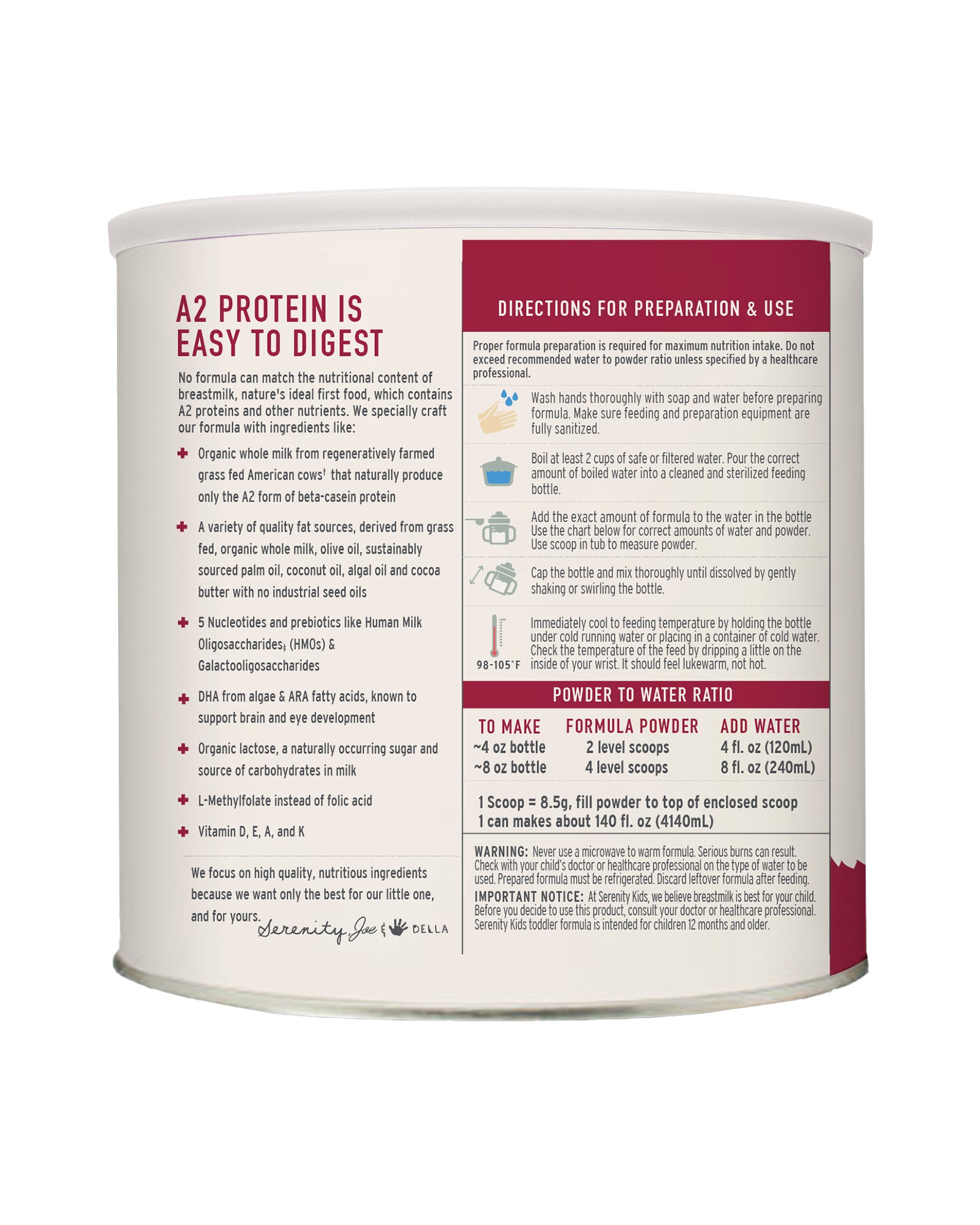 Picture of Serenity Kids A2 Whole Milk Toddler Formula