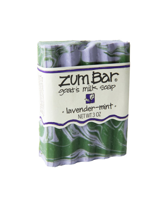 The front of Zum Lavender Mint Bar Soap