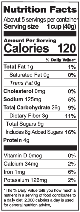 Nutrition Facts Lion Hearts