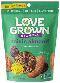 Love Grown granola raisin almond